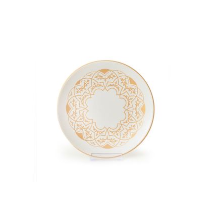 24-piece white and gold ceramic dinnerware set