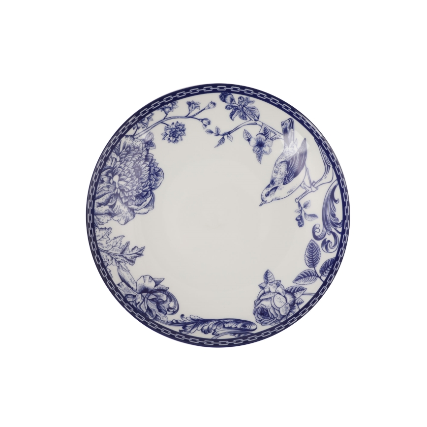 24-piece white/blue porcelain dining set