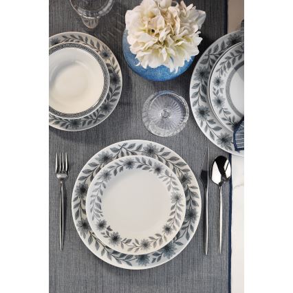 24-piece white/gray porcelain dining set