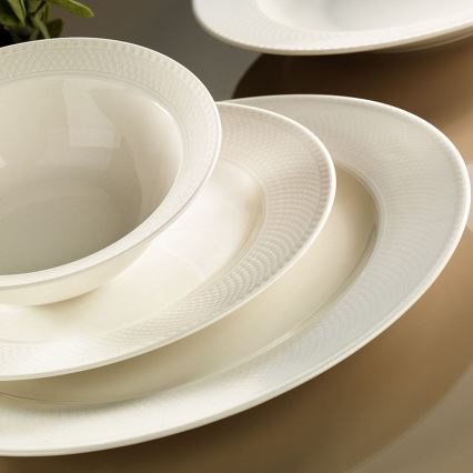 24-piece white porcelain dinner set