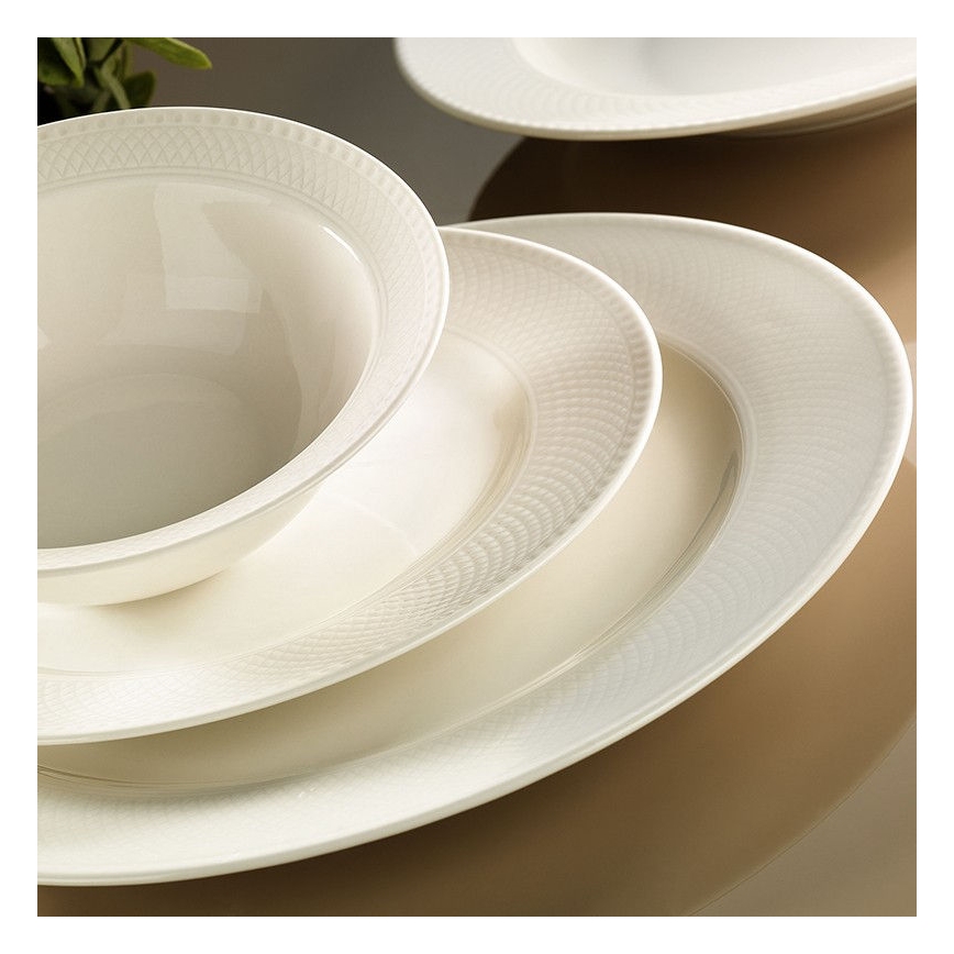 24-piece white porcelain dinner set