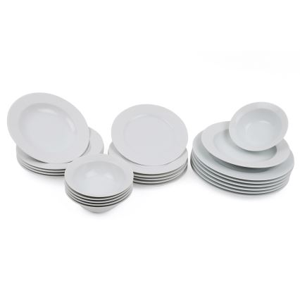 24-piece white porcelain dinner set