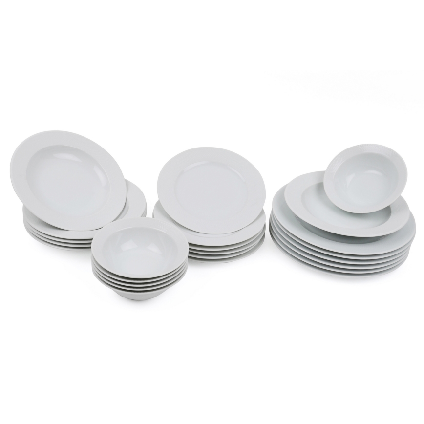 24-piece white porcelain dinner set