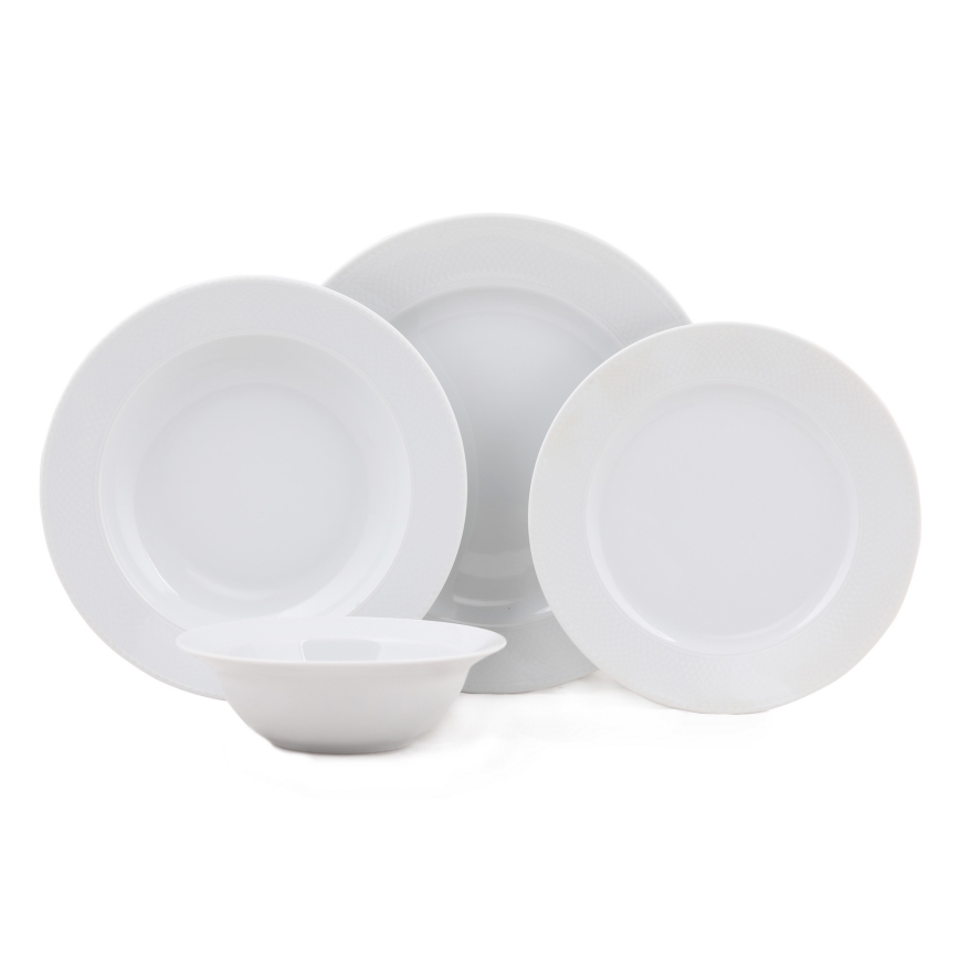 24-piece white porcelain dinner set