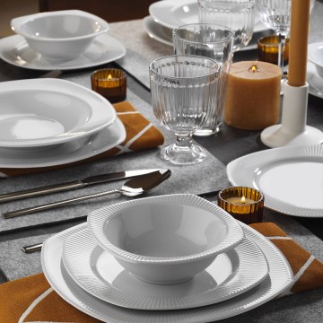 24-piece white porcelain dinner set