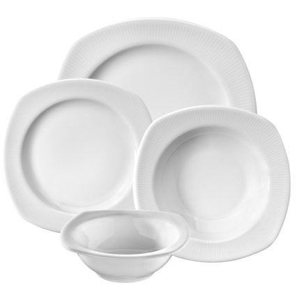 24-piece white porcelain dinner set