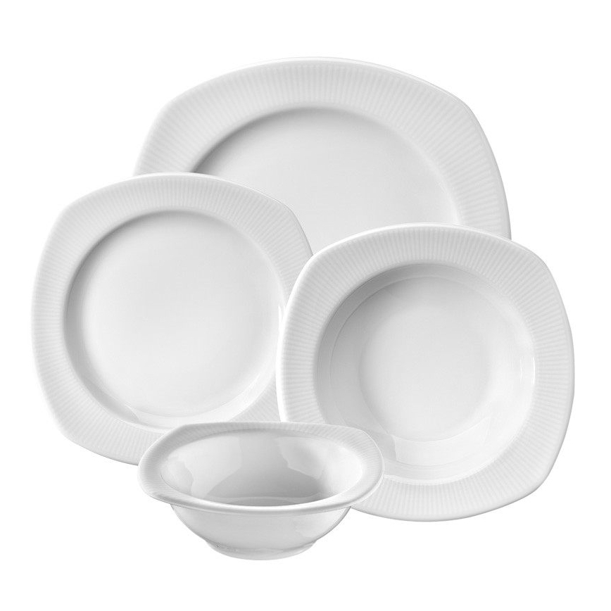 24-piece white porcelain dinner set