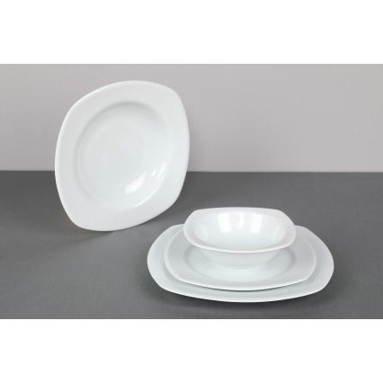 24-piece white porcelain dinner set