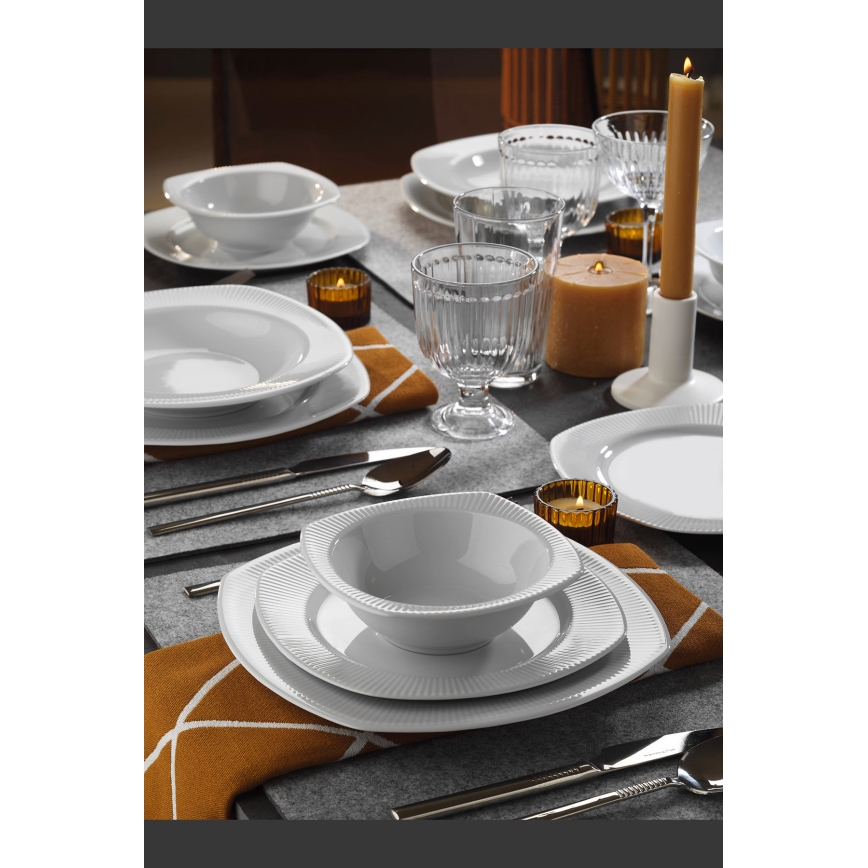 24-piece white porcelain dinner set