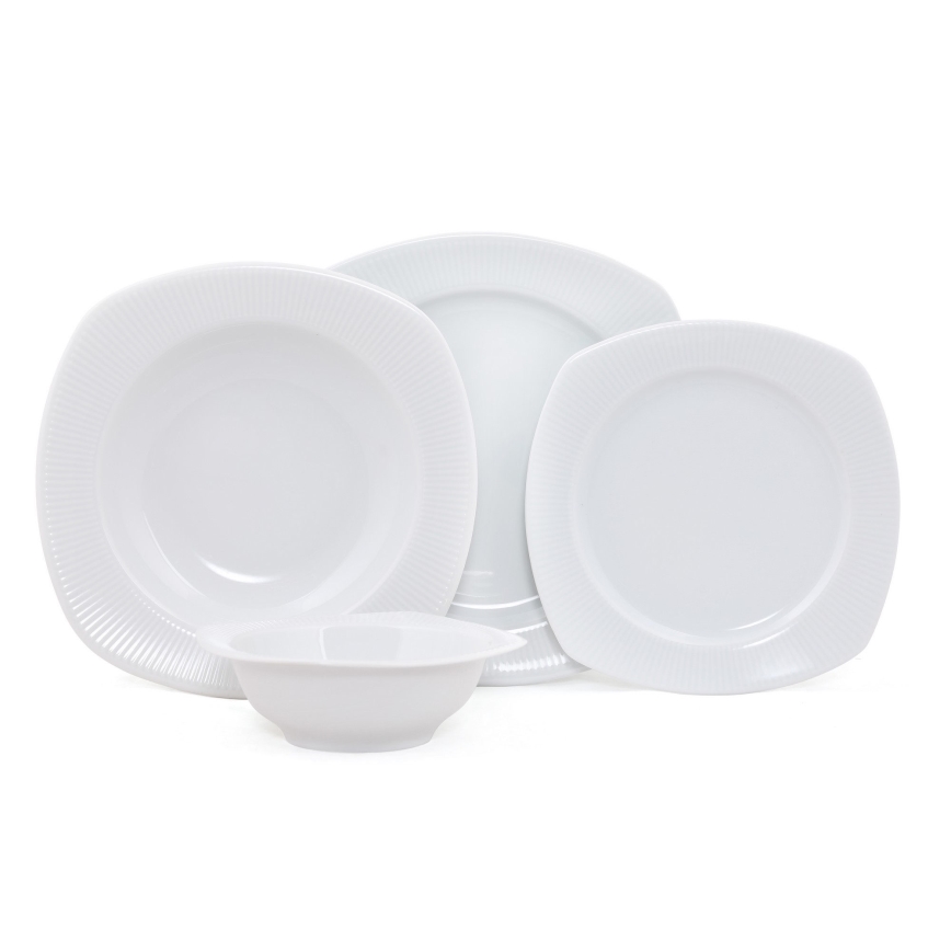 24-piece white porcelain dinner set