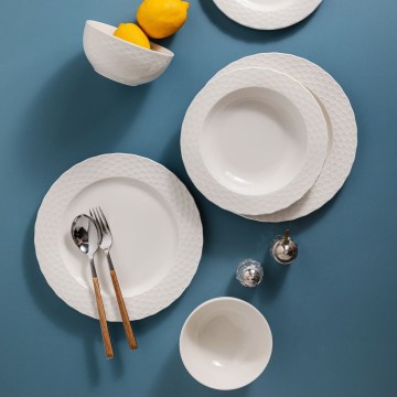 24-piece white porcelain dinner set