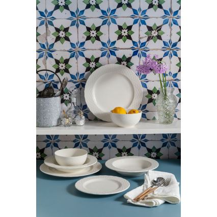 24-piece white porcelain dinner set