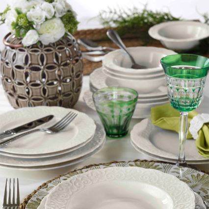 24-piece white porcelain dinnerware set