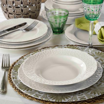 24-piece white porcelain dinnerware set