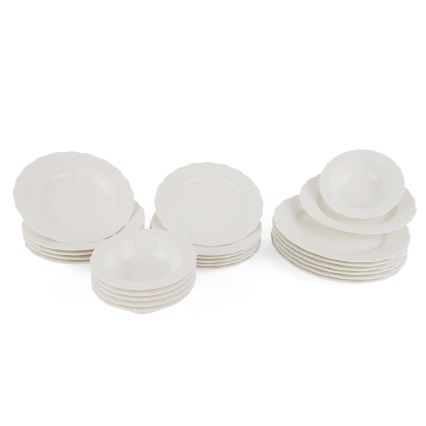 24-piece white porcelain dinnerware set