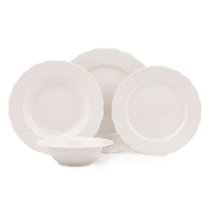 24-piece white porcelain dinnerware set