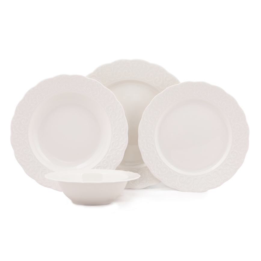 24-piece white porcelain dinnerware set
