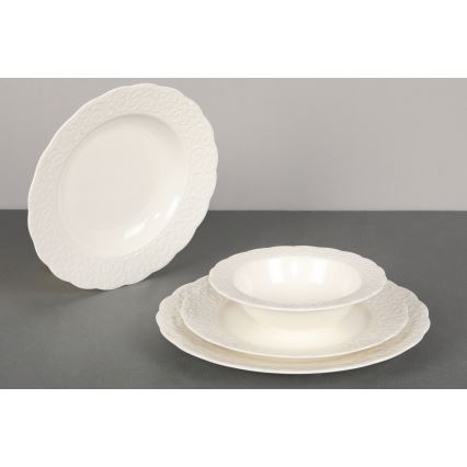 24-piece white porcelain dinnerware set