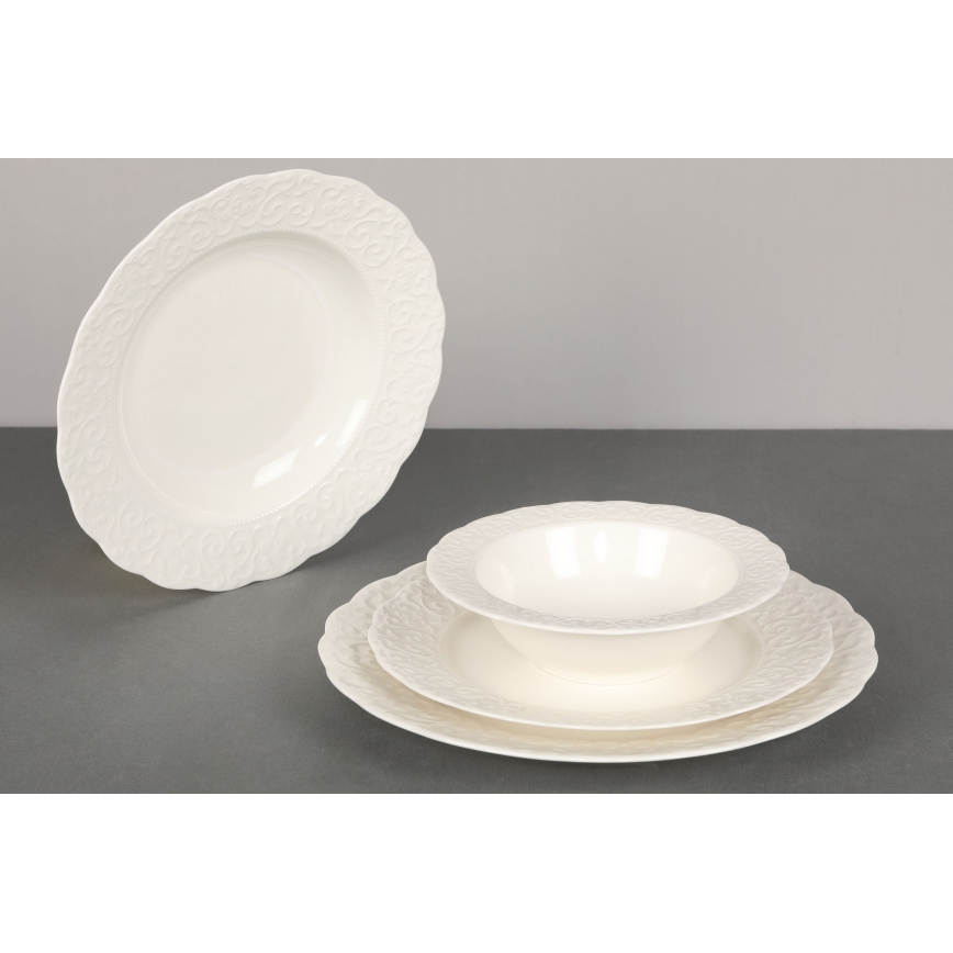 24-piece white porcelain dinnerware set