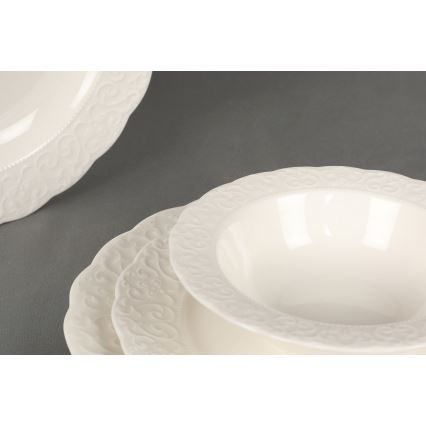 24-piece white porcelain dinnerware set