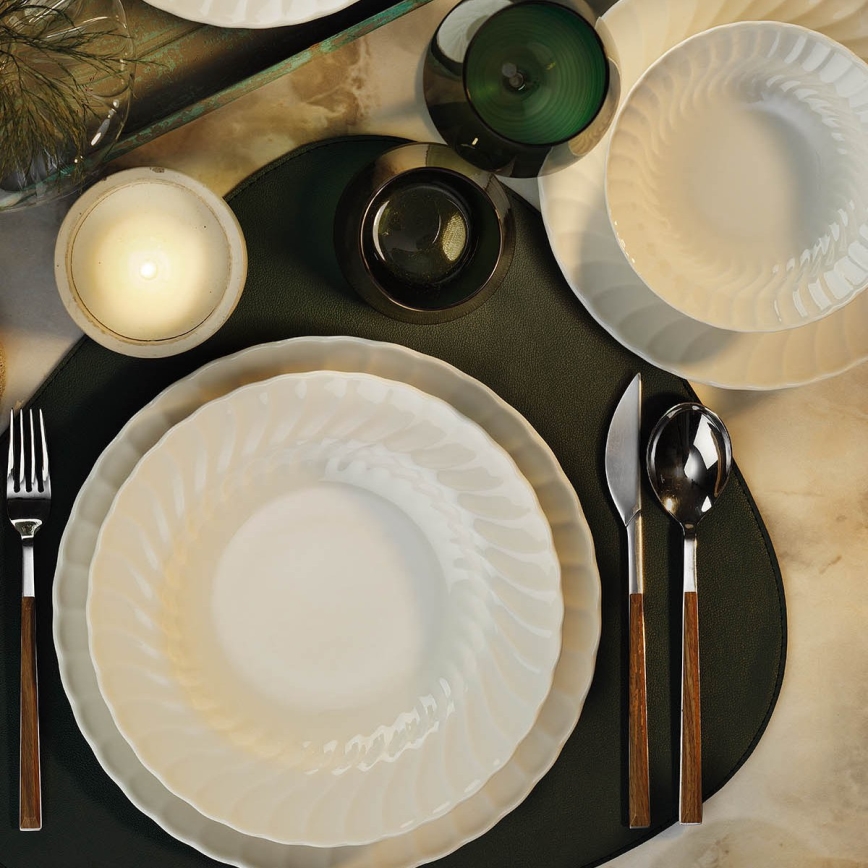 24-piece White Porcelain Dinnerware Set