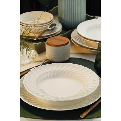 24-piece White Porcelain Dinnerware Set