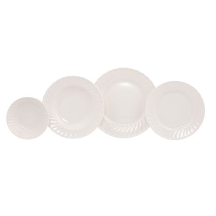 24-piece White Porcelain Dinnerware Set