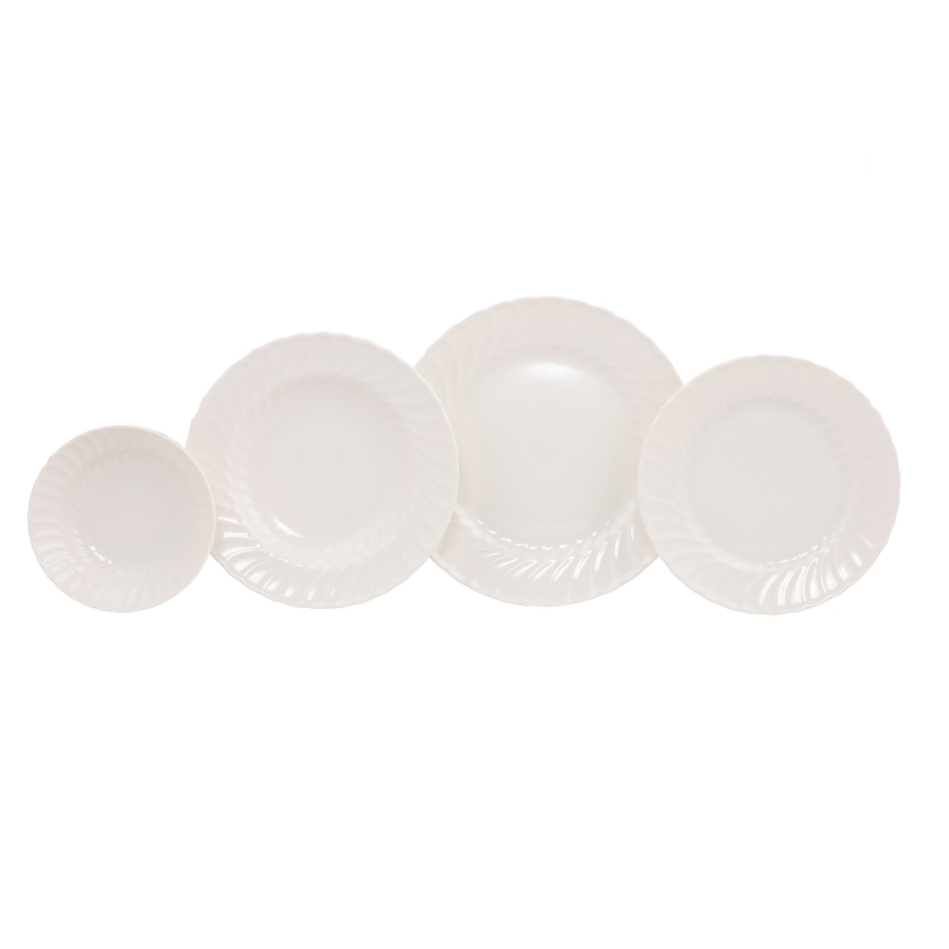 24-piece White Porcelain Dinnerware Set