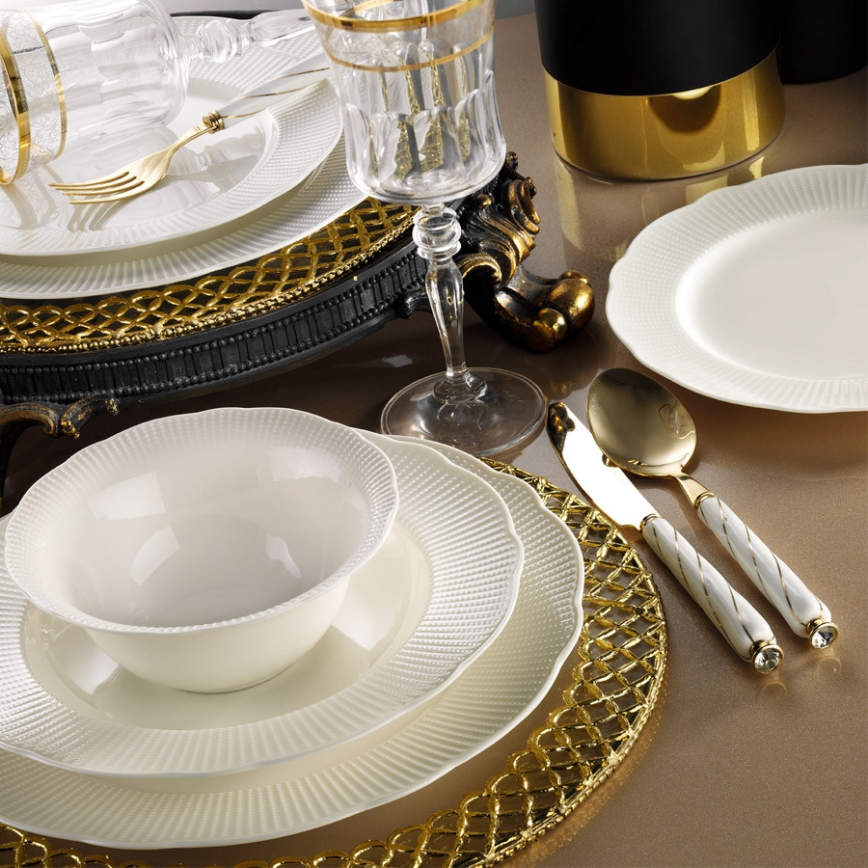 24-piece white porcelain dinnerware set