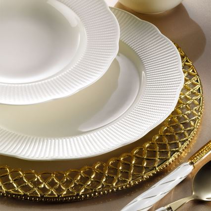 24-piece white porcelain dinnerware set