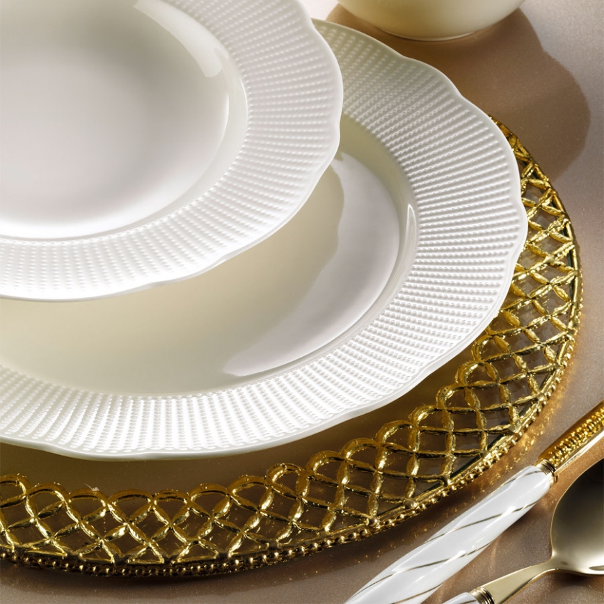 24-piece white porcelain dinnerware set
