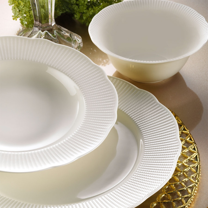 24-piece white porcelain dinnerware set
