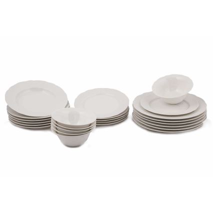 24-piece white porcelain dinnerware set