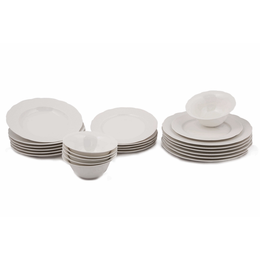 24-piece white porcelain dinnerware set