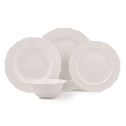 24-piece white porcelain dinnerware set