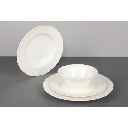 24-piece white porcelain dinnerware set