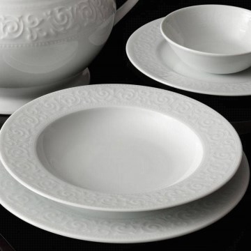 24-piece white porcelain dinnerware set