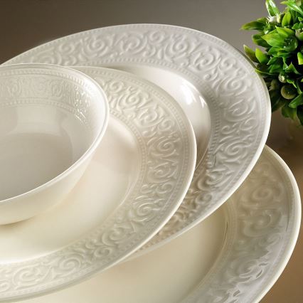 24-piece white porcelain dinnerware set