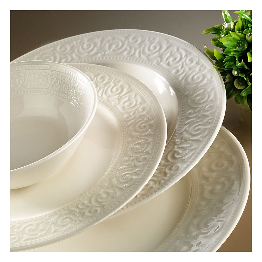 24-piece white porcelain dinnerware set