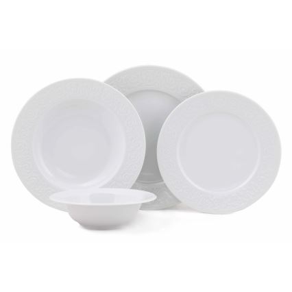 24-piece white porcelain dinnerware set