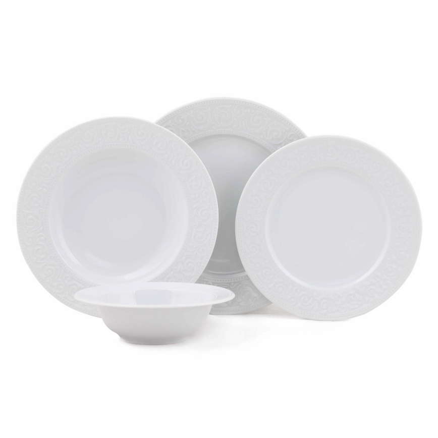 24-piece white porcelain dinnerware set
