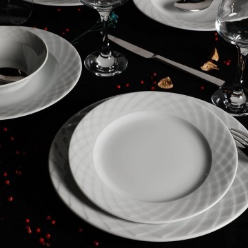 24-piece white porcelain dinnerware set