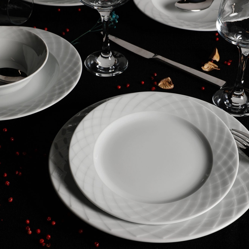 24-piece white porcelain dinnerware set