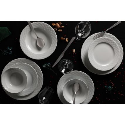 24-piece white porcelain dinnerware set