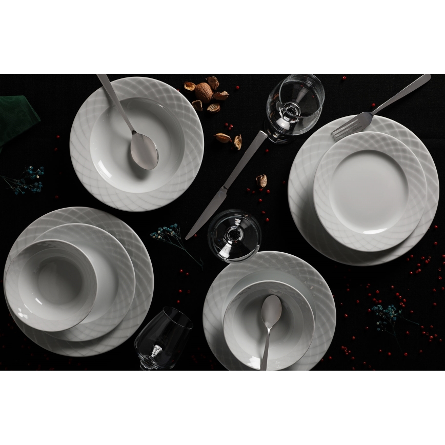 24-piece white porcelain dinnerware set
