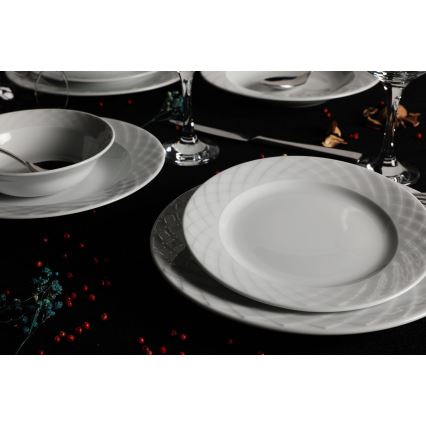 24-piece white porcelain dinnerware set