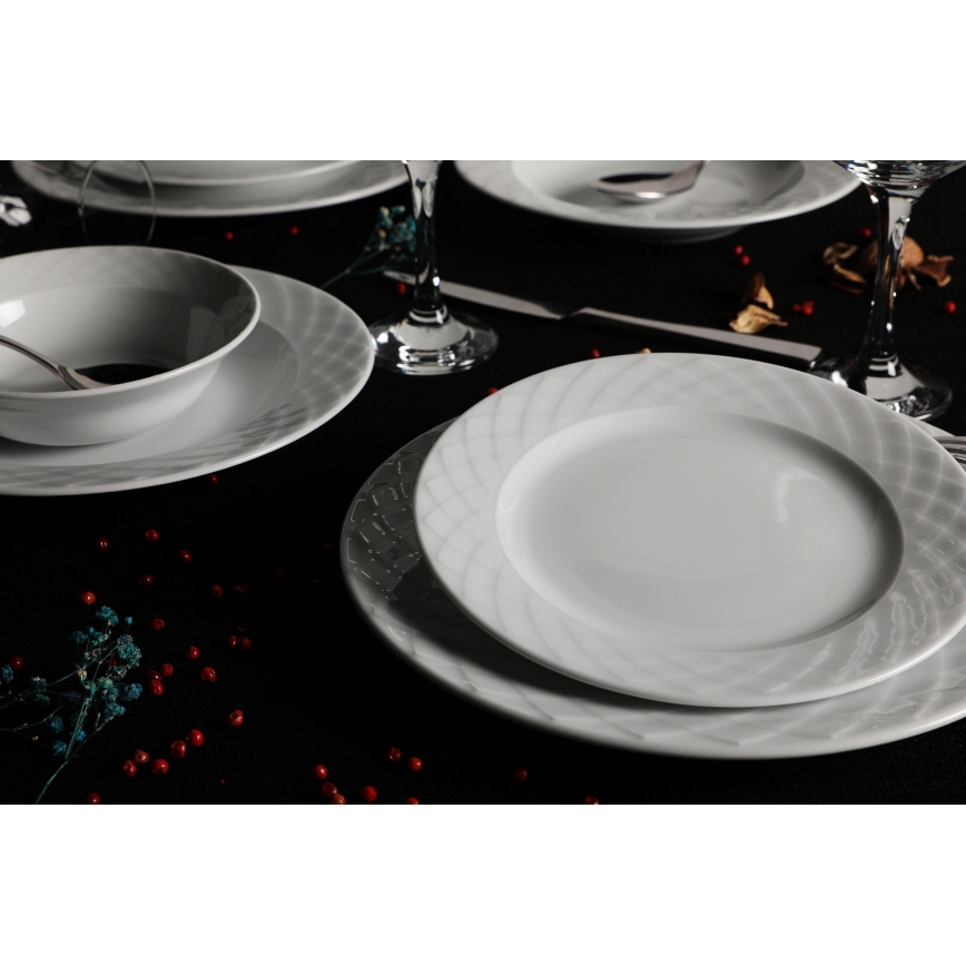 24-piece white porcelain dinnerware set