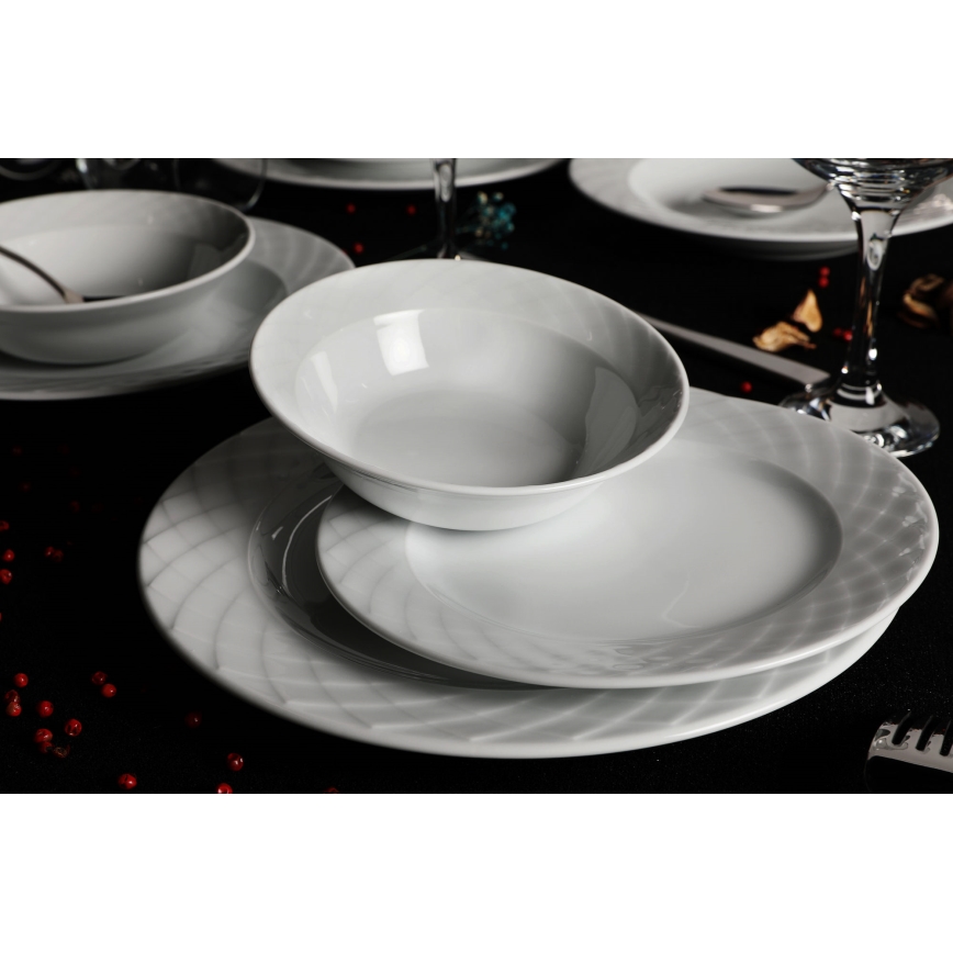 24-piece white porcelain dinnerware set