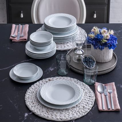 24-piece white porcelain dinnerware set