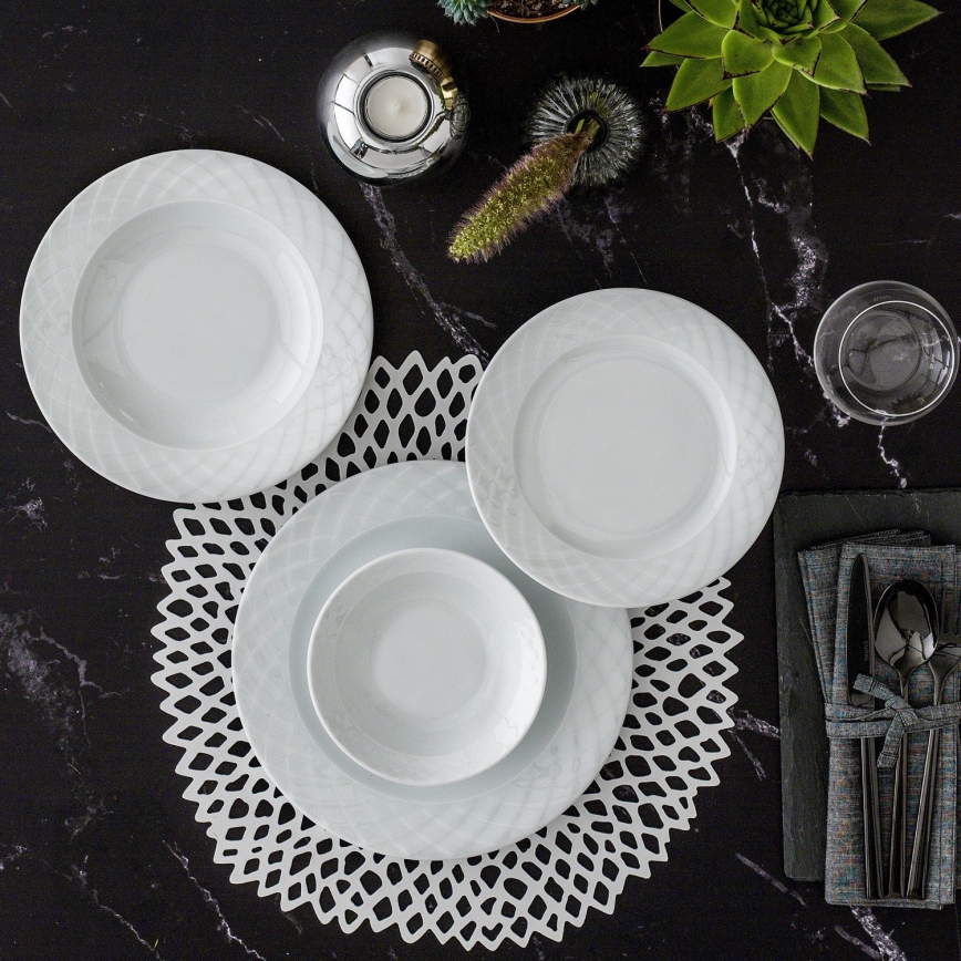 24-piece white porcelain dinnerware set
